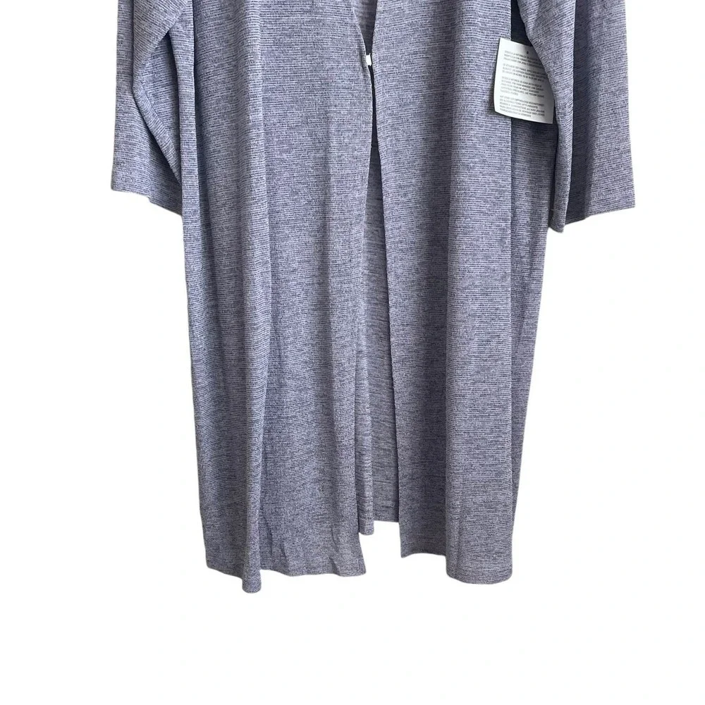 Kasper Womens Duster Cardigan 2X Lavender Heathered Knit Open Front Longline - Picture 5 of 10
